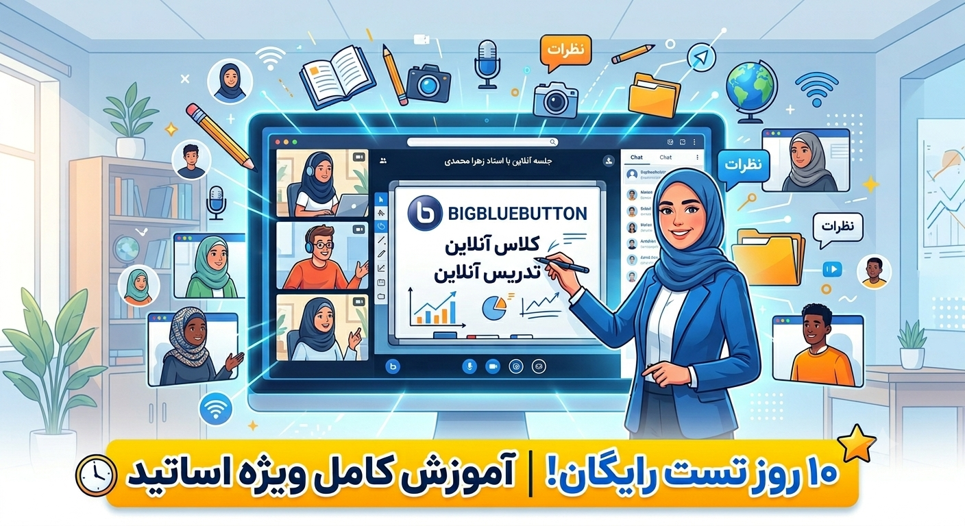 آموزش کلاس آنلاین بیگ بلو باتن برای مدرسان
